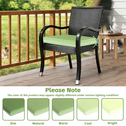 COZYVIDA Outdoor Chair Cushions Set of 4, 20"x20" Square Seat Pads with Tie Straps and YKK Zippers, 35D High-Density Foam, Water-Resistant Fabric,UV-Resistant 1000+ Hrs - color: Print 025