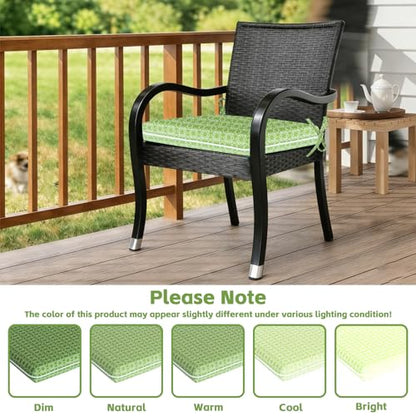 COZYVIDA Outdoor Chair Cushions Set of 4, 20"x20" Square Seat Pads with Tie Straps and YKK Zippers, 35D High-Density Foam, Water-Resistant Fabric,UV-Resistant 1000+ Hrs - color: Print 025