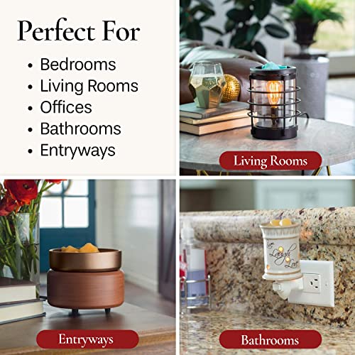 Candle Warmers ETC 2-in-1 Candle and Fragrance Warmer Bundle with Pumpkin Spice Wax Melt Fragrance (Black and Bronze)