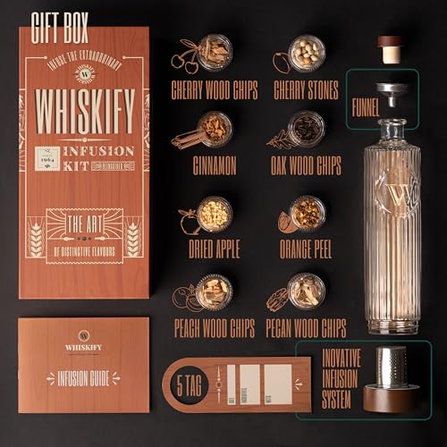 DIY Whiskey Gifts for Men - Whiskey Infusion Kit & Whiskey Decanter Set | Bourbon Gifts for Men, Birthday Gift for Dad & Fathers Day Gifts, Cocktail Maker for Christmas & Valentines Day by Whiskify