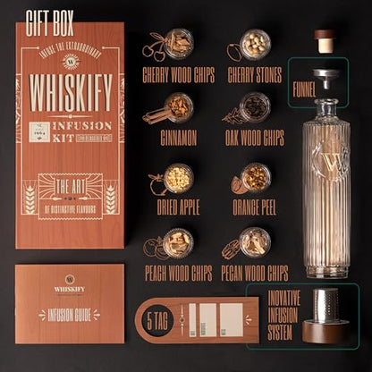 DIY Whiskey Gifts for Men - Whiskey Infusion Kit & Whiskey Decanter Set | Bourbon Gifts for Men, Birthday Gift for Dad & Fathers Day Gifts, Cocktail Maker for Christmas & Valentines Day by Whiskify