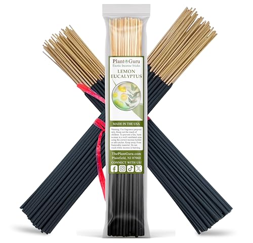 Lemon Eucalyptus Incense Sticks 11" - 1 Bundle 85 to 100 Sticks - Smooth and Clean Long Burn Time, 45 to 60 Minutes. - size: 185 Grams - 85 to 100 Sticks