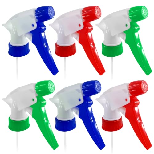 Spray Bottle Nozzle Replacement, 6 Pcs, 8-32oz Bottles (Multicolor) | Replacement Trigger Sprayer Heads for Bottles; Fits 28-400 Thread, Trim-to-Fit Tube; for Cleaning, Garden & Pet Carefor - color: 6 Pcs Multicolor V2
