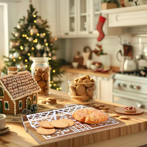 Christmas Gingerbread House Cutting Board Acacia Wood Serving Board Wooden Serving Platter Tray Cheese Fruit Bread Christmas Holiday Xmas Kitchen Decoration - style: Christmas Gingerbread House