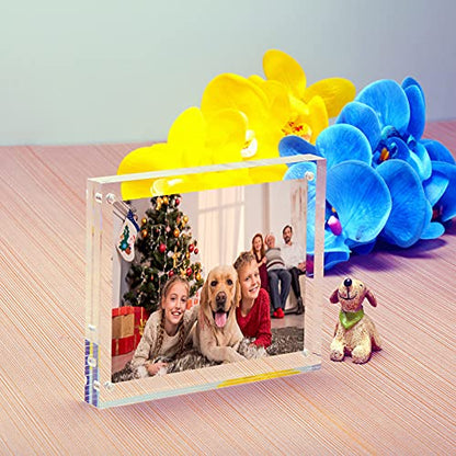 NIUBEE 4x4 Acrylic Frames 5 Pack, Double Sided Clear Picture Display - size: 4x4"(5 Packs)