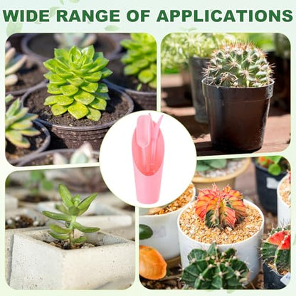 M METERXITY 2-Set Succulent Tools, Plastic 2-in-1 Mini Garden Shovel Hand Succulent Transplanting Tools Garden Shovel Transplant Trowel for Planting/Digging/Aerating/Sowing [Pink] - color: Pink
