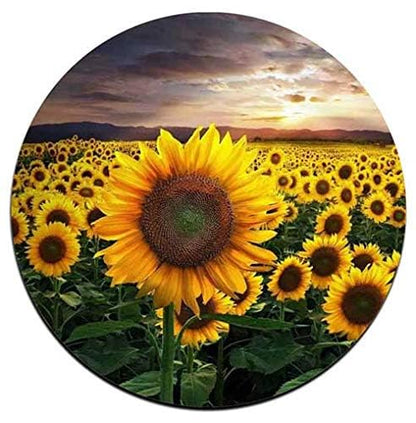 Sunflower Round Coaster Set - Made of Recycled Rubber - Set of 4 - color: Sunflower