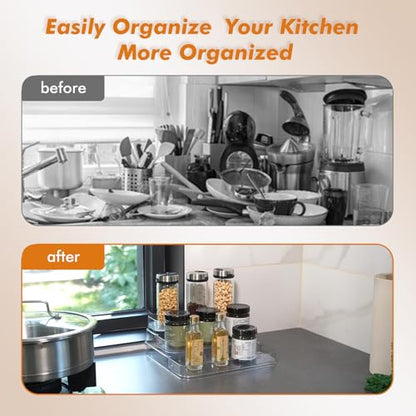 GREATLINK 3-Tier Acrylic Spice Rack Organizer for Cabinet and Kitchen – Cabinet & Countertop Storage for Spices, Seasonings, Pantry, Perfume & Medicine (1 Pack)