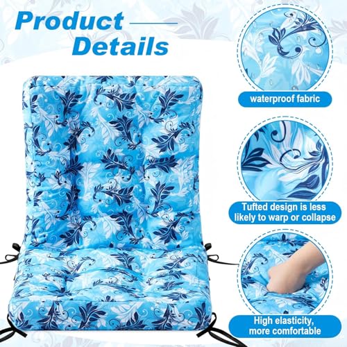 Hoteam 4 Set Outdoor Patio Chair Cushions 20 x 42 in Deep Seat Waterproof Patio Cushions Set for Furniture Replacement Removable Seat and Back (Paisley) - style: Paisley