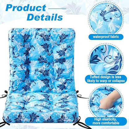 Hoteam 4 Set Outdoor Patio Chair Cushions 20 x 42 in Deep Seat Waterproof Patio Cushions Set for Furniture Replacement Removable Seat and Back (Paisley) - style: Paisley
