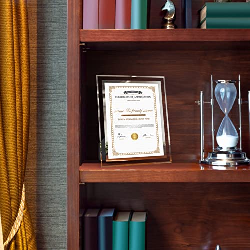 Hoikwo 8.5 by 11 Picture Frames, 6 Pack 8.5x11 Glass Picture Frames – For Small Business Licenses, School Certificates, Family Awards & Office Diplomas, Tabletop Display Only – Vertical or Horizontal - size: 8.5x11-6 Frames