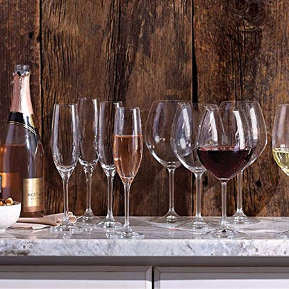 Lenox Tuscany Classics Champagne Flutes, 8oz, Set of 6 | european glass, 8oz capacity, dishwasher safe | 10 inch height | wedding and new year's hosting gift - size: 6 Count (8 Fl Oz), style: Party Flutes