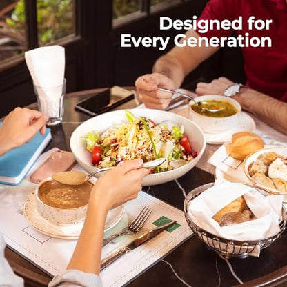 Y YHY 9.75" Large Pasta Bowls, 50 Ounces Big Salad Bowls, Ceramic Serving Bowl Set of 4, Wide and Shallow Bowls Set, Microwave and Dishwasher Safe, White - size: 9.75 inches