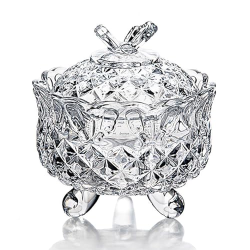 Colorful Crystal Glass Candy Snack Barrel Storage Jar Embossed Luxury Cookie Buffet Canister With Lids Jewelry Box Jar Biscuit Containers - color: Butterfly-Clear