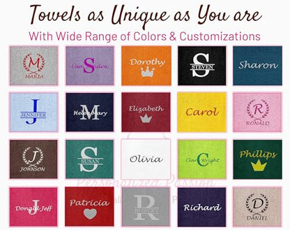 Personalized Hand Towels Set - Custom Turkish Cotton with Embroidered Name, Monogram - Soft & Absorbent Hand Towels - Aqua, 16"x27" (2 Pack) - color: Aqua, size: 2 Pack Hand Towels (16"x27")