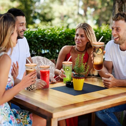 32oz Ribbed Glassware Large Cup, Glass Cups With Lids And Straws,Iced Coffee Cups With Lids,Glasses Drinking Set,Cute Cups,Boba Cup,With Straw Brush,Ideal Gift