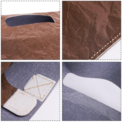 Hand Towels Box Cover,PU Leather Tissue Box Cover Holder Compatible with Kleenex Disposable Paper Hand Towels Suitable for Dining,Kitchen,Bathroom(1-Brown) - color: 1-brown