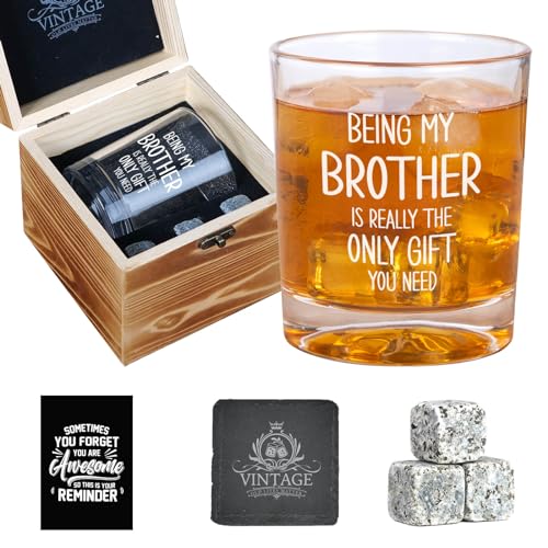 Fathers Day Best Gifts For Brother, Being My Brothers Is The Only Gift You Need Whiskey Set Gifts For Men, Personalized Brother Present s From Sister, Cool Fathers Day Brothers Gift From Sister - color: brother