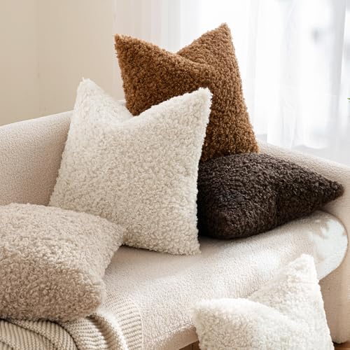 MIULEE Set of 2 White Throw Pillow Covers 20x20 Inch Pack of 2 White Throw Pillow Covers 20x20 Inch