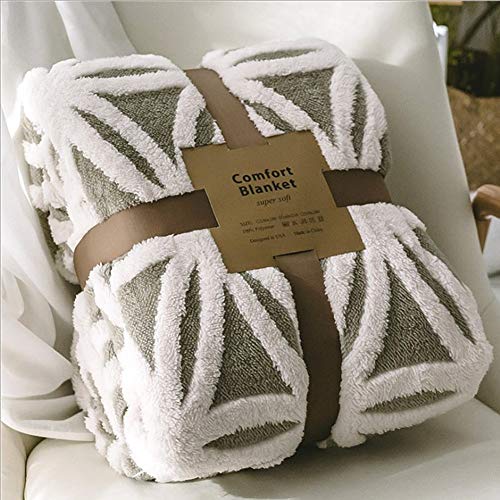 Grey Flannel Sherpa Throw 60''×50'' Soft Plush Flannel Blanket Throws for Bed/Couch/Sofa/Office/Camping - color: C-grey, size: 50''x60''
