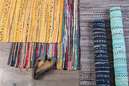 DII Chindi Home Collection Handwoven Multicolor Area Rag Rug, 20x31.5, Aqua - color: Aqua, size: 1'8" x 2'8" (Rectangular)