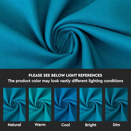 Encasa XO Throw Pillow Covers, Cotton, No Inserts 16"x16" Azul Blue | Durable Cotton Canvas | Concealed Invisible Zipper | Ideal for DIY & Embroidery | Living Room & Couch | Set of 2 - color: Azul Blue, size: 16" x 16" (Pack of 2)