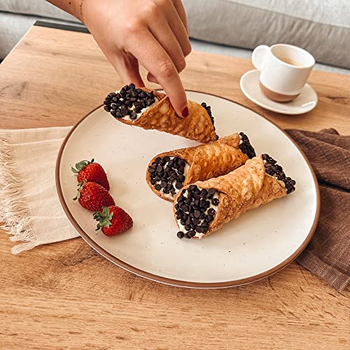 Mora Ceramic Dinner Plates Set of 6, 10 inch Dish Set - Microwave, Oven, and Dishwasher Safe, Scratch Resistant, Modern Rustic Dinnerware- Kitchen Porcelain Serving Dishes - Vanilla White - color: Vanilla White