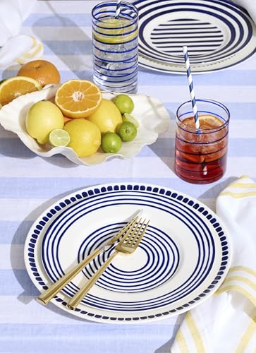 Kate Spade New York Charlotte Street 2-Piece Highball Glass Set, 1 Count (Pack of 1), Blue - size: 16 Ounces, style: High Ball Glasses