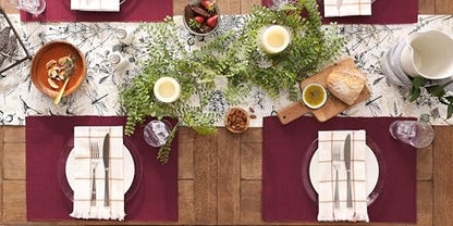 DII Basic Everyday Ribbed Tabletop 100% Cotton, Placemat Set, 13x19, Barn Red, 6 Piece - color: Barn Red, size: 13x19"