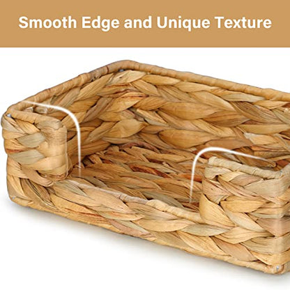 Tissue Holder Wicker Woven Basket Toilet Paper Hand Towel Bathroom Decor | Water Hyacinth, Handwoven, Rectangle, Home Decor, Tissue Holder For Bathroom - size: L9.4" X W5.5" X H2.8"