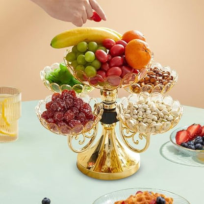 Generic Flower Snack Dessert Plate, Snack Serving Tray, Rotating Dried Fruit Plate, Divided Serving Dishes for Hotel, Living Room