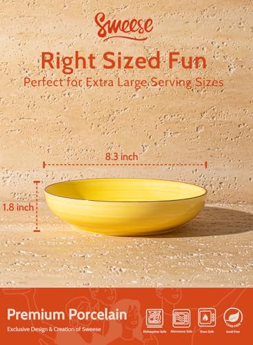 Sweese 6-Pack Ceramic Pasta Bowls, Multicolor Extra Large 30.0 Fl Oz, High-Grade Durable Professional Quality - color: Multicolor