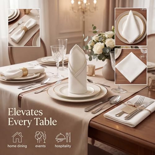 Urban Villa Cloth Napkins Cotton 20x20 (Set of 12) White - color: 001 White, size: 20" x 20" (Set of 12)