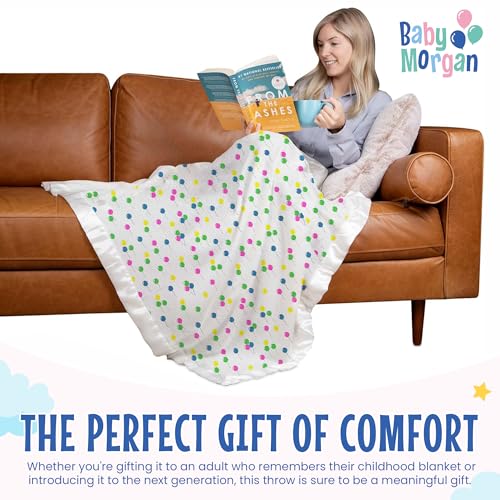 Thermal Knit Throw Blanket Satin Trim Pastel Balloon 50"x60" | Adult throw blanket with soft lightweight waffle knit design, satin trim & breathable layer for couch, bed & living room use. - color: Pastel Balloon Multi - Satin Trim