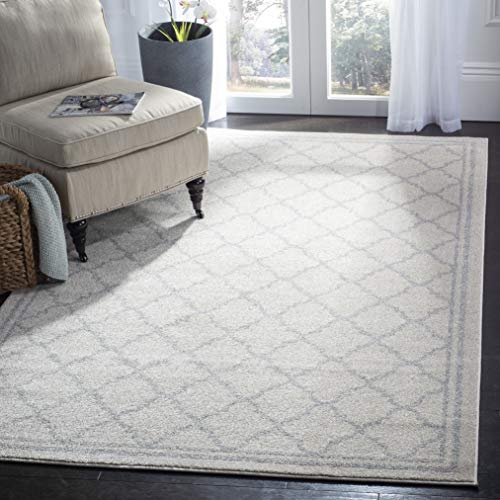 SAFAVIEH Amherst Collection Accent Rug - 4' x 6', Beige & Light Grey, Moroccan Trellis Design, Non-Shedding & Easy Care, Ideal for High Traffic Areas in Entryway, Living Room, Bedroom (AMT422E) - color: Beige/Light Grey, size: 4' x 6' (Rectangular)
