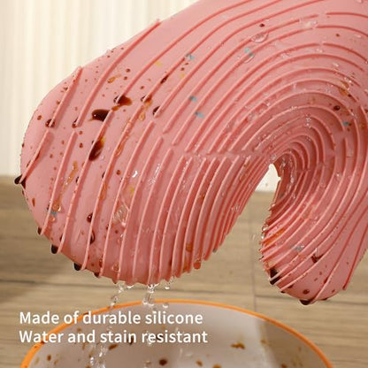 4 Pieces Oven Mitts of Macaron Color Thickened Non-Slip Silicone Kitchen Gloves, Heat Resistant up to 750F, Essential for Kitchen Baking (Pink) - color: Silicone-pink