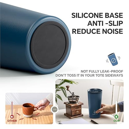 Ideus 17 oz Travel Coffee Mug, Double Wall Vacuum Stainless Steel Insulated Coffee Tumbler With Lid, Splash-Proof & Cup Holder Friendly, Keeps Drinks Hot/Cold, Dishwasher Safe, Navy - color: Midnight Blue