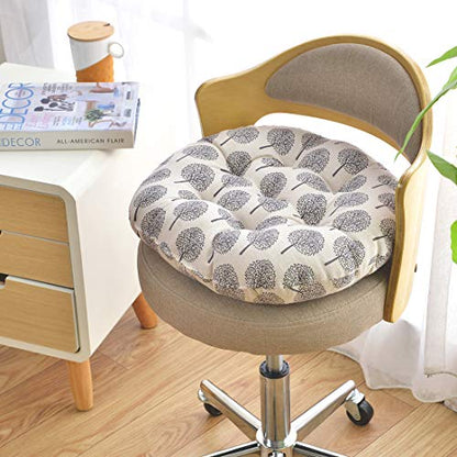 vctops Bohemian Soft Round Chair Pad Garden Patio Home Kitchen Office Seat Cushion Tree Beige White Diameter 16" - color: Tree Beige White, style: Diameter 16 Inch