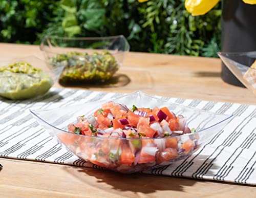 4 Pack Disposable Clear Plastic Serving Bowls Square Party Candy Use 32oz | Square Design. Disposable Party Tableware. Salad, Fruit & Candy Use. Candy Buffet Containers. Clear Plastic. - color: Clear, size: 32 OUNCE