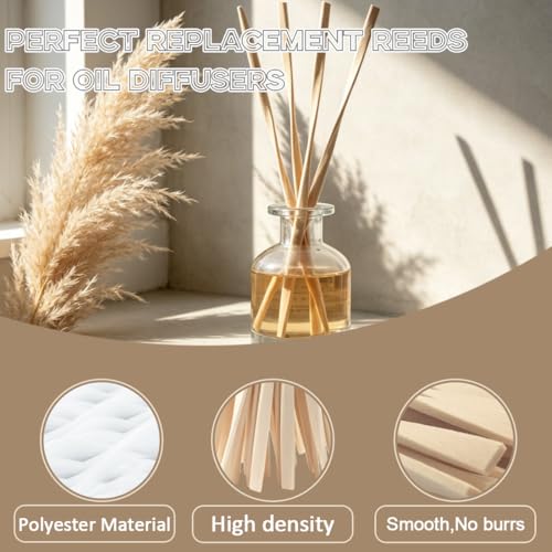 10 Inch Diffuser Sticks - Rattan Fiber Sticks for Essential Oil Aroma Diffuser, Long-Lasting Aroma Diffuser Replacement Sticks 25Pcs