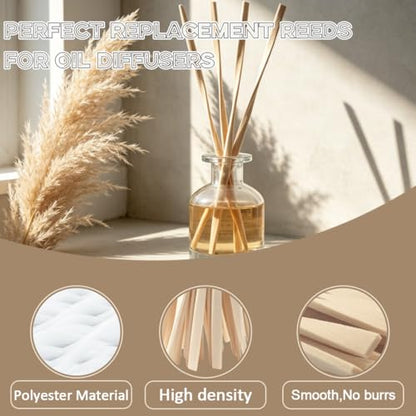 10 Inch Diffuser Sticks - Rattan Fiber Sticks for Essential Oil Aroma Diffuser, Long-Lasting Aroma Diffuser Replacement Sticks 25Pcs