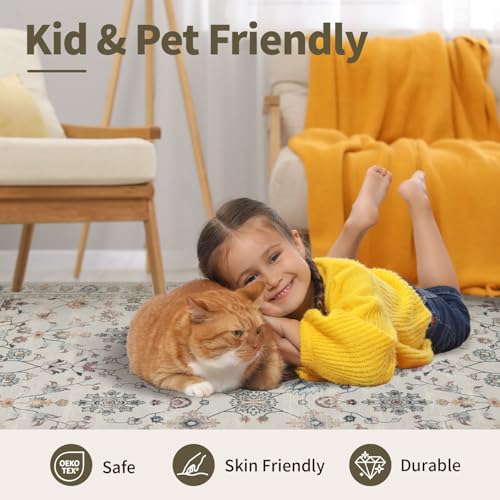 3x5 Entryway Rug,Grey Washable Area Rug | Soft,Machine Washable & Non Slip,Low Pile,Ideal for Girls Room, Nursery,Kids Room - color: Grey, size: 3' x 5' (Rectangular)