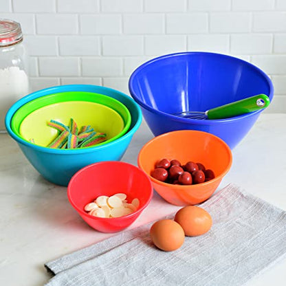 Youngever 5 Pack 80 Ounce Plastic Bowls, Reusable Snack Bowls, Fruit Bowls, Serving Bowls, Lightweight and Durable - color: Teal