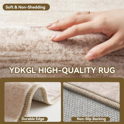 Hallway Kitchen Runner Rug Non-Slip Low Pile Washable Rug Brown 2x5ft | Soft Entryr Mat Carpet TPR Backing , Thin Profile, Abstract Pattern for Bedroom, Bathroom, Entryway Long Runners, Easy Clean - color: Brown, size: 2' x 5'