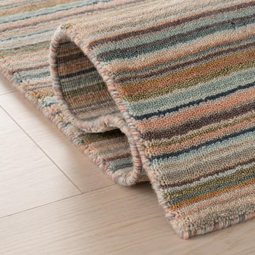 Dash & Albert Brindle Clay Striped Hand Loom Knotted Wool Rug, 9'6"x13'6" | Stripe Hand Loom Knotted Wool Rug, 9.5' X 13.5', Clay Striped Pattern - color: Clay, size: 9'6" x 13'6" (Rectangular)