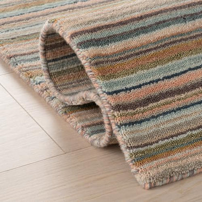 Dash & Albert Brindle Clay Striped Hand Loom Knotted Wool Rug, 9'6"x13'6" | Stripe Hand Loom Knotted Wool Rug, 9.5' X 13.5', Clay Striped Pattern - color: Clay, size: 9'6" x 13'6" (Rectangular)