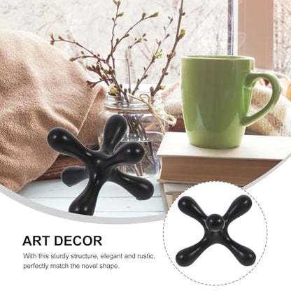 Lurrose Wear-Resistant Abstract Sculpture Craft Decor Modern Minimalist Geometric Figurine for Home Office Living Elegant Sturdy Decorative Accent for Table and Shelf Display