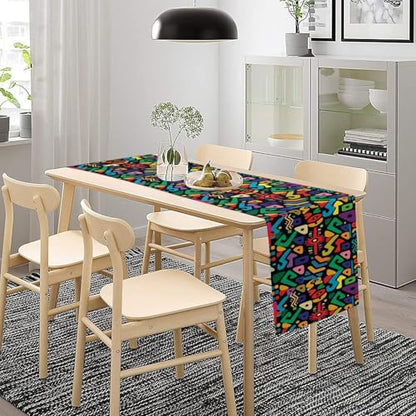 African Table Runner Abstract Geometry Nationality Tribe Table Runner for Kitchen Party Home Dining Room Table 13x36in - color: African-f88, size: 13in(33cm) x 36in(92cm)