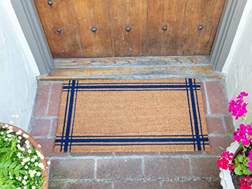 KAF Home New Coir Doormat, Heavy-Duty, Weather Resistant, Non-Slip PVC Backing, Indoor and Outdoor Use, Blue - color: Blue
