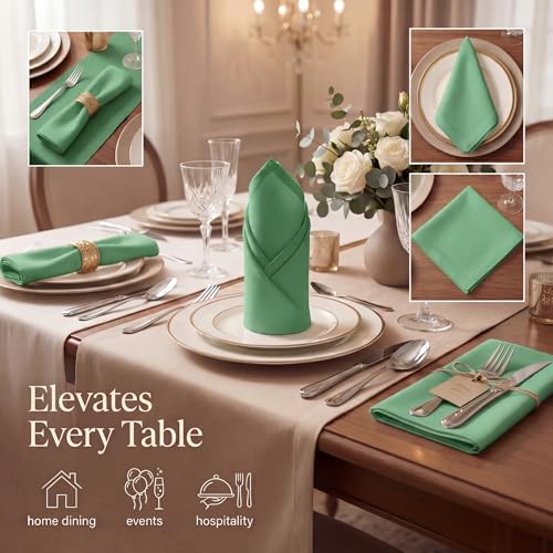 Urban Villa Cloth Napkins Cotton 20x20 (Set of 12) Geen - color: 020 Green, size: 20" x 20" (Set of 12)